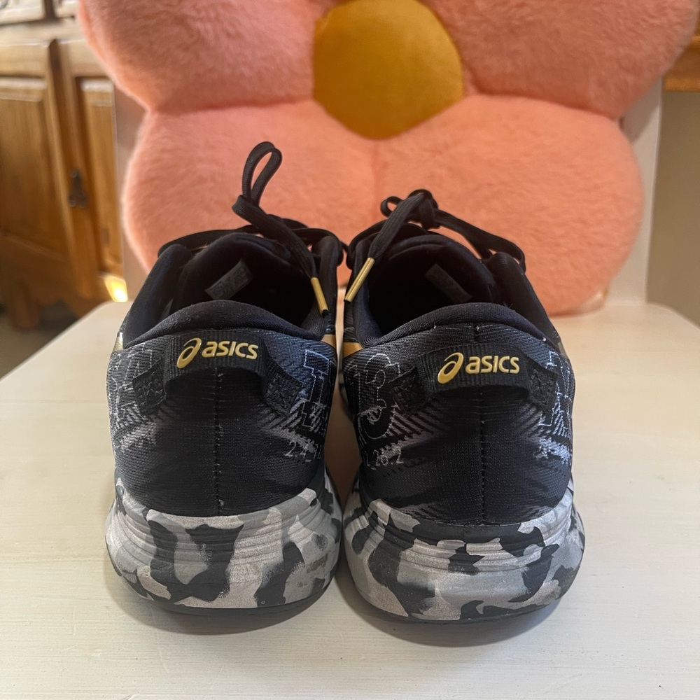 ASICS womans Black and Gold Sneakers - Picture 4 of 6